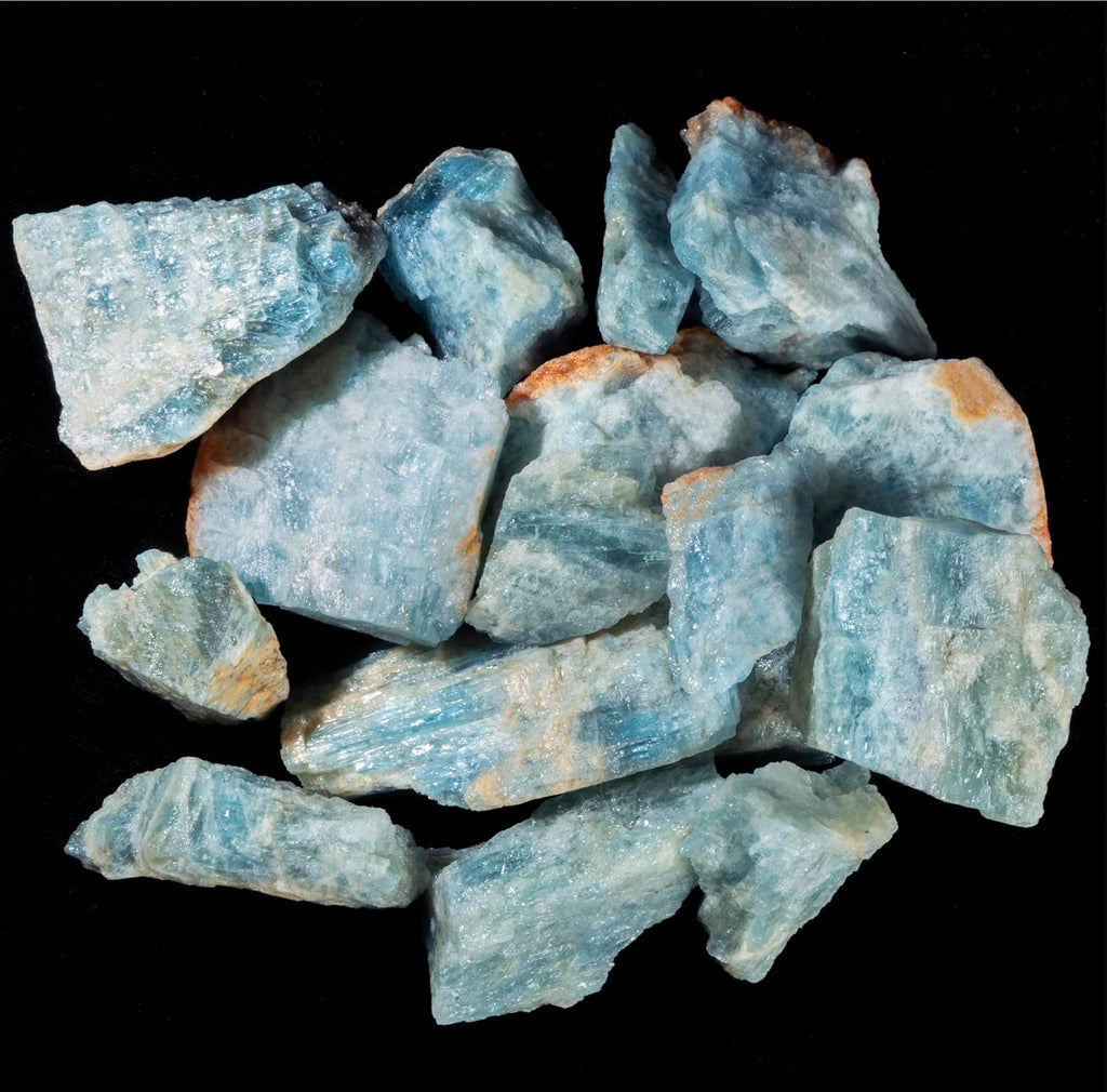 Crocon 2LB Aquamarine Rough Bulk Natural Stone Raw Gemstone Tumbling Cabbing Polishing Mining Chakra Balancing Reiki Healing Good Luck Home Office Decor