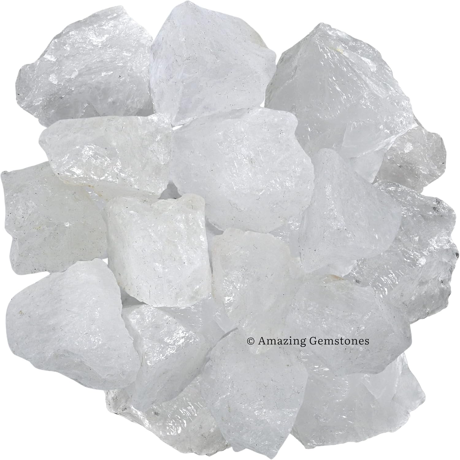 Amazing Gemstone Clear Quartz Raw Crystals and Healing Stones, Natural Rocks for Tumbling and DIY Raw Stones and Crystals (1 lb)