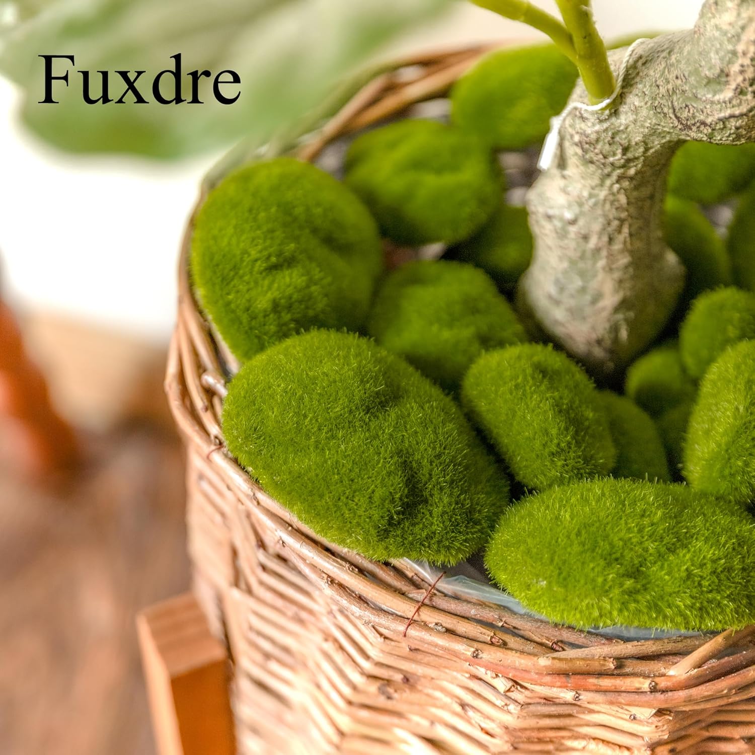 Fuxdre 50PCS Artificial Moss Rocks, 5 Size Fake Green Moss Balls, Green Moss Covered Stones, Faux Moss Decor for Floral Arrangements, Wedding Decorations, Home Decor, Fairy Gardens and Crafting