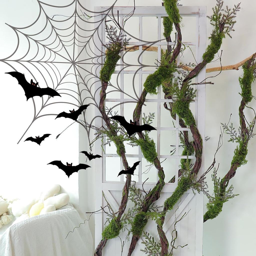 1Pcs 78.9inch Large Bendable Artificial Craft Moss Garland Faux Tall Tree Trunk Branches Grape Vines for Halloween Haunted Mansion Wedding Arch Room Outdoor Mantel Wall Hanging Forest Greenery Decor