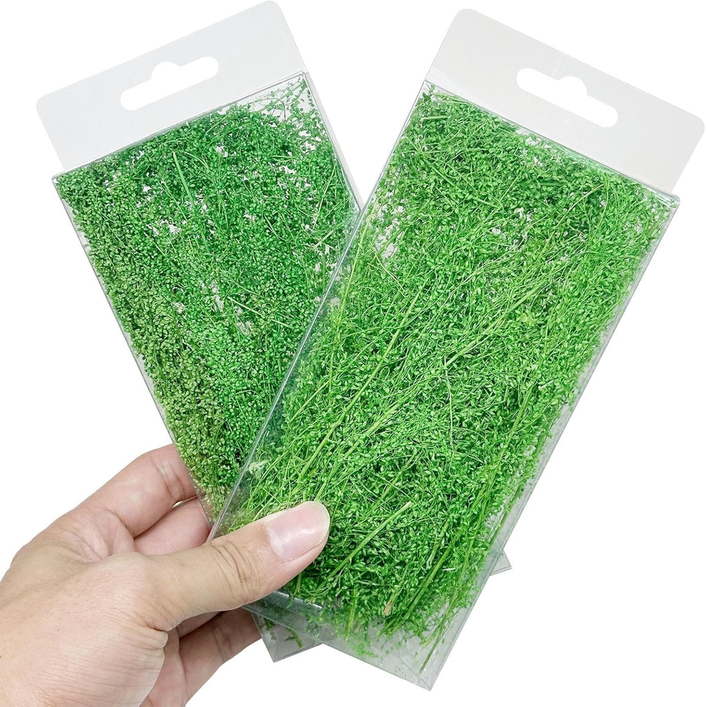 Woohome Static Grass Tuft Model Grass Tufts Railway Artificial Grass Bushy Tuft Flower Cluster Vegetation Groups for Model Train Landscape Railroad Scenery, Grass Green