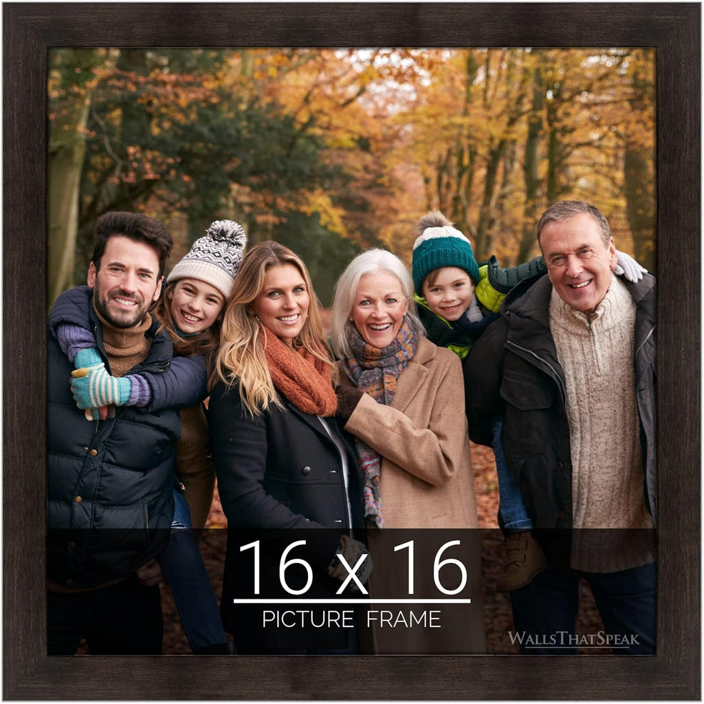 wallsthatspeak 16x16 Espresso Brown Picture Frame for Puzzles Posters Photos or Artwork