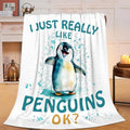 Penguin Blanket Cute Penguin Throw Blanket Gifts for Girls Boys Kids Women Men Adults Super Soft Cozy Plush Fluffy Fuzzy Fleece Blanket Home Decor 40''X50''