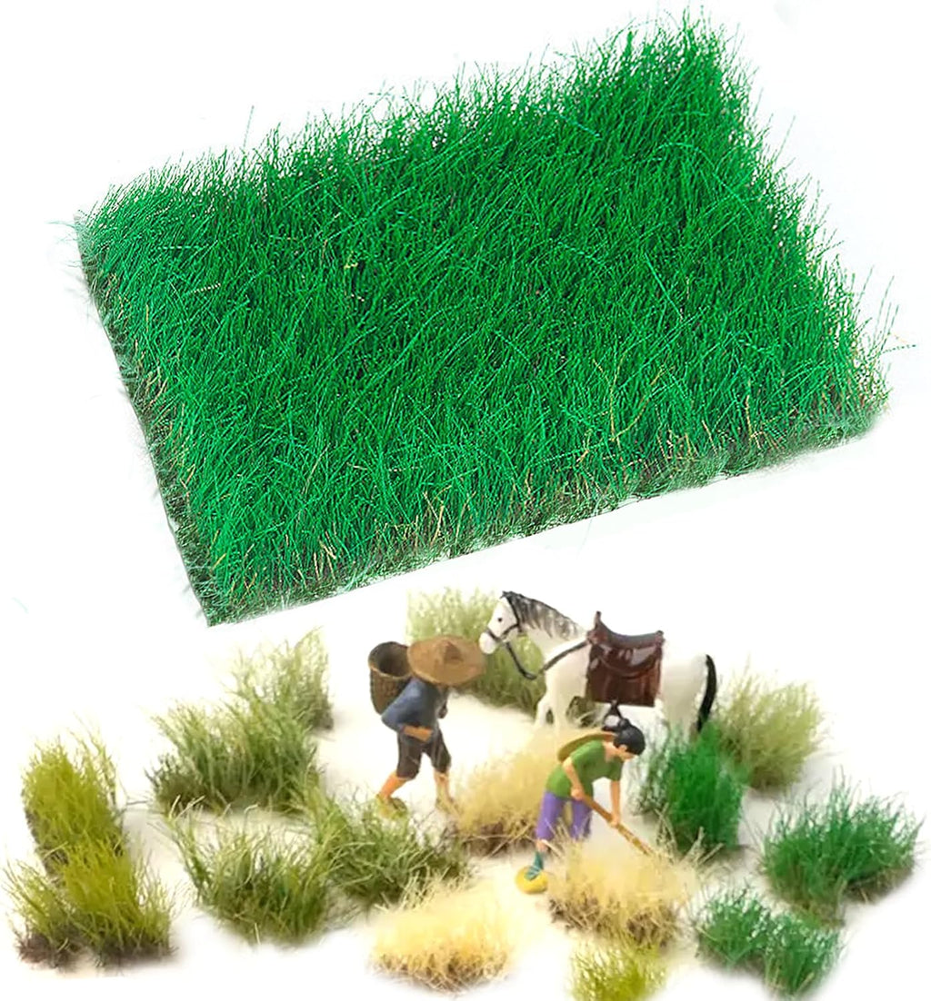 Warmtree Hand Torn Model Grass Tufts for Miniature Scenery Applicable for N & HO Scale for Train Layouts, Diorama Supplies, and Architectural Models(Grass Green)