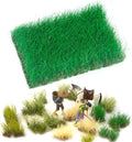Warmtree Hand Torn Model Grass Tufts for Miniature Scenery Applicable for N & HO Scale for Train Layouts, Diorama Supplies, and Architectural Models(Grass Green)