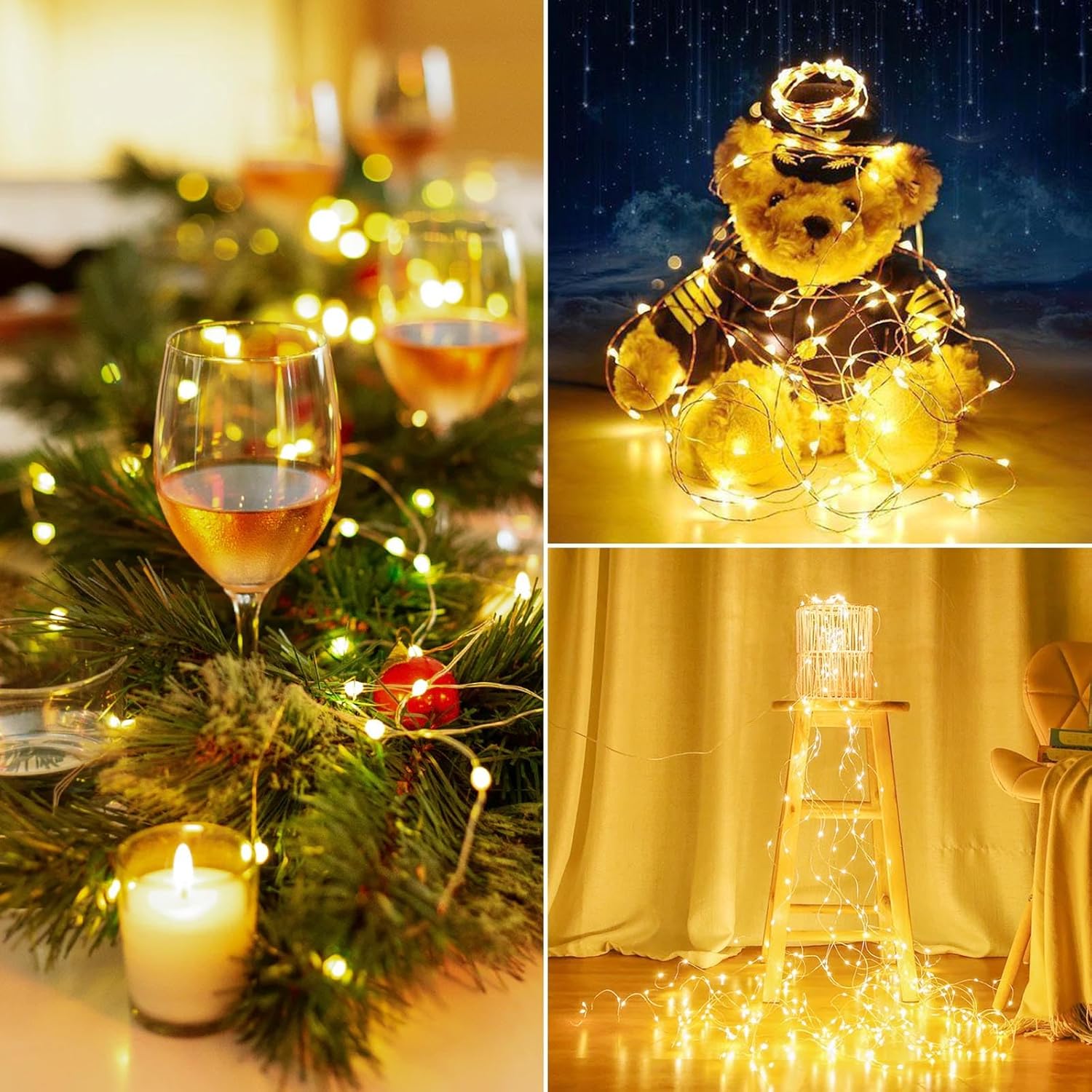 2 Pack Total 40FT 120LED Fairy Lights Battery Operated with Rmote, Waterproof Twinkle Lights with Timer Indoor Outdoor, Cuttable String Light for Bedroom, Classroom, Wedding, DIY, Christmas Decor