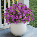 12 Bundles Artificial Faux Flowers, UV-Resistant Silk Fake Plants Spring Summer Decoration Indoor Outdoor Decor for Home, Porch, Balcony, Lawn, Yard - Spring, Summer, Fall, All Seasons(Purple)
