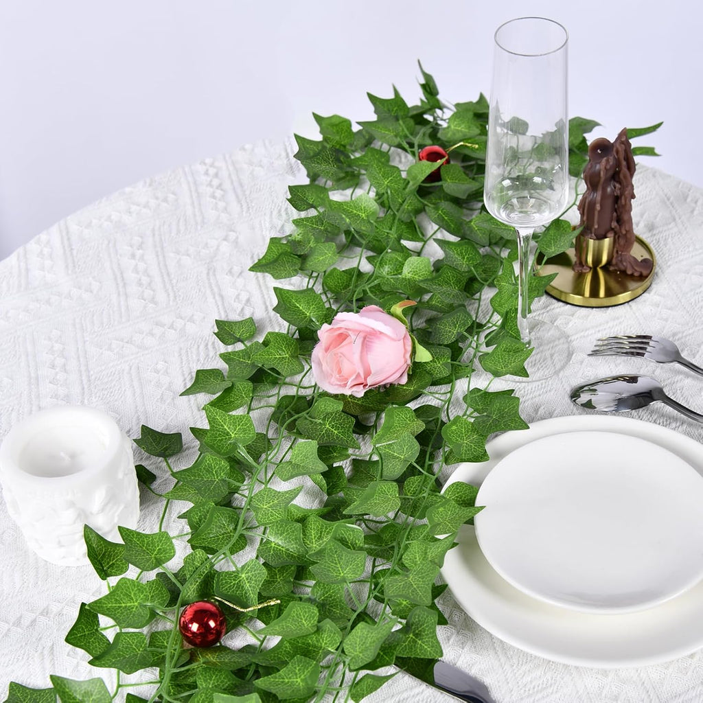 50 Pack 375Ft Artificial Ivy Garland, Hanging Greenery Vines with Fake Leaves for Home, Wall, Bedroom, Wedding, Garden, Party, Easter (375FT 50PCS Vines)