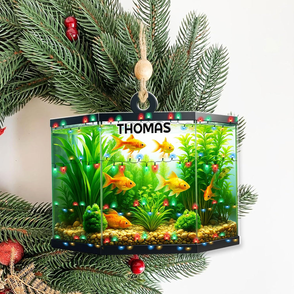 Personalized Aquarium Fish Tank Ornament, Fishes Christmas Ornament, Underwater Aquarium Ornament, Aquarium Decorations for Fish Tank, Gift for Ocean Lovers, Scuba Divers (FT9)