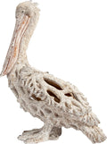 White Pelican Standing Figurine - 13.75” Coral Reef Nautical Decor Coastal Beach Home Accent Ocean Statue for Shelf, Tabletop, or Mantel Display