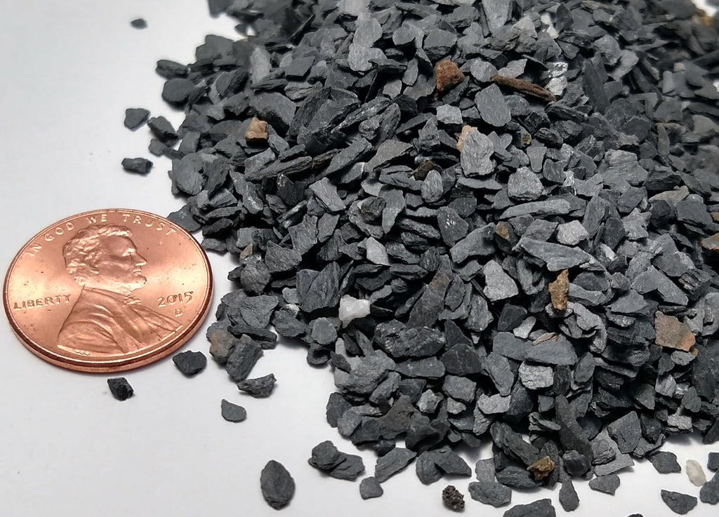 Small World Slate & Stone Aquarium Gravel - Natural Coarse Sand Substrate for Aquascaping Planted, Freshwater and Saltwater Tanks - Gravel Size Approx. 1/32" to 1/8" (6 lbs)