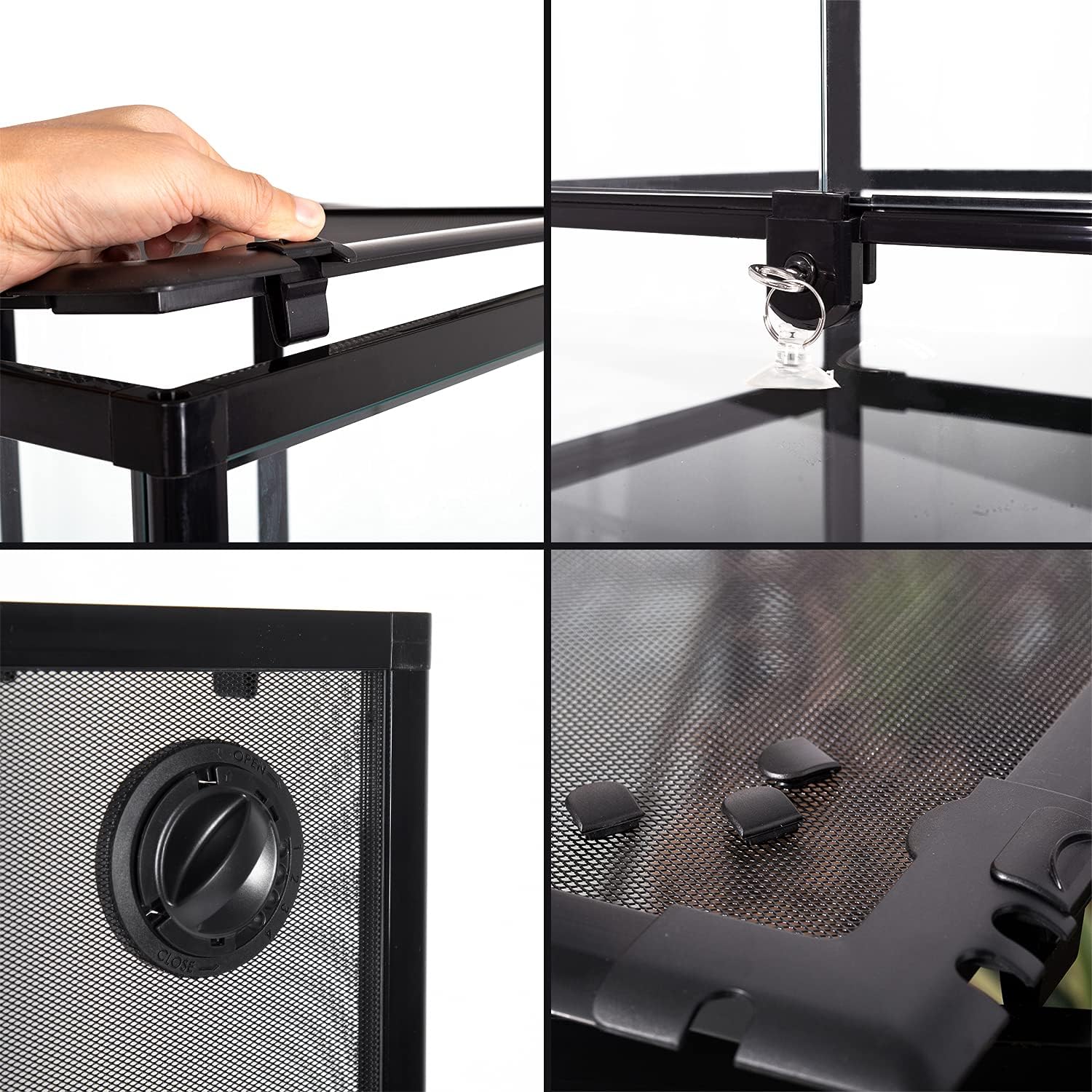 REPTI ZOO 67 Gallon Glass Terrarium Tank,Knock-Down Paludarium Large Terrarium 24"x18"x 36”,Bio Deep Base 10”, Double Hinge Door, Siphon Gravel Cleaner Set Included