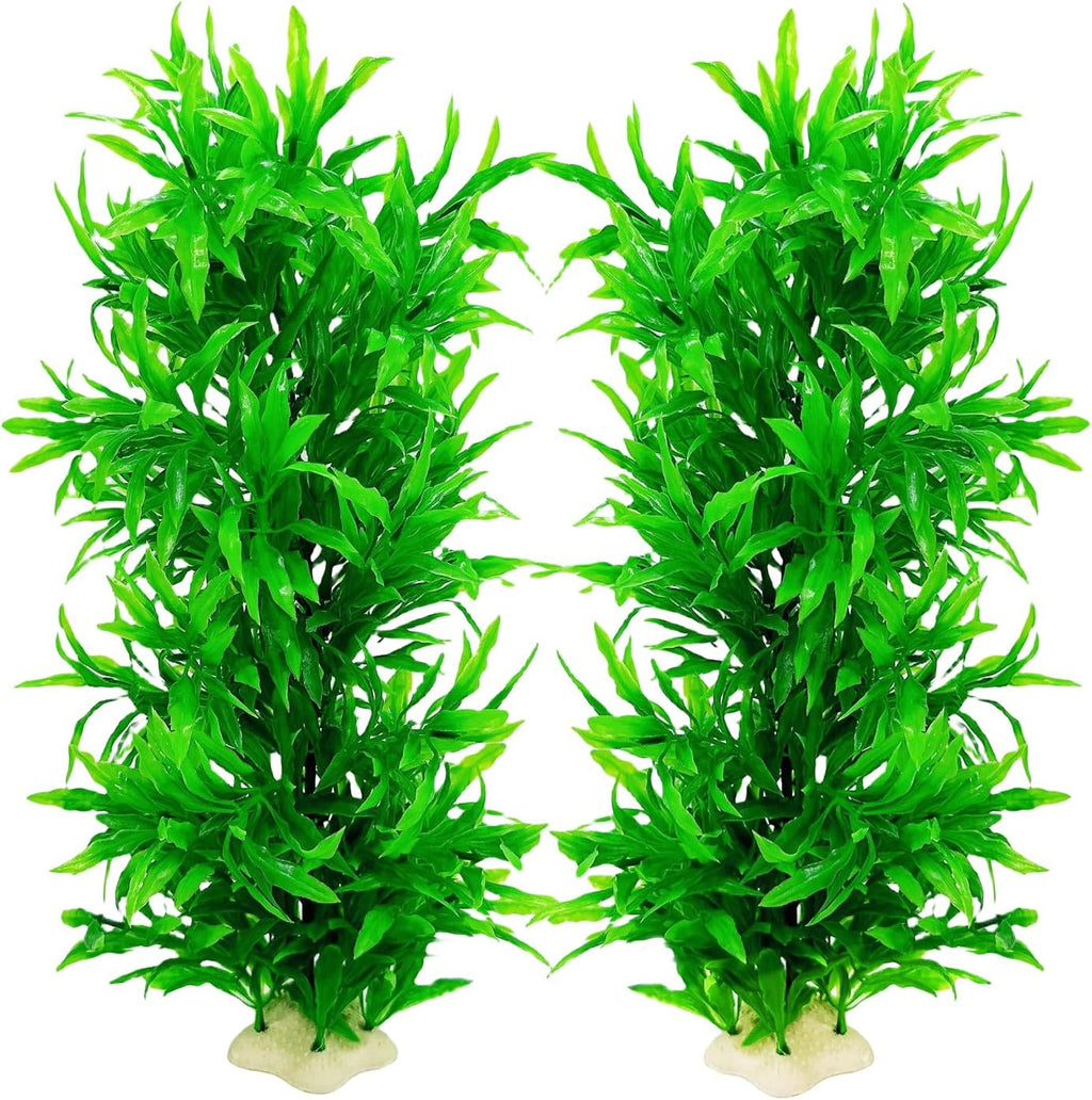 Tfwadmx Plastic Fish Tank Plants Decoration Artificial Seaweed Ornament for Fish Tank Decor Plastic Plant for Betta Shrimp 2 Pcs About 13 inch
