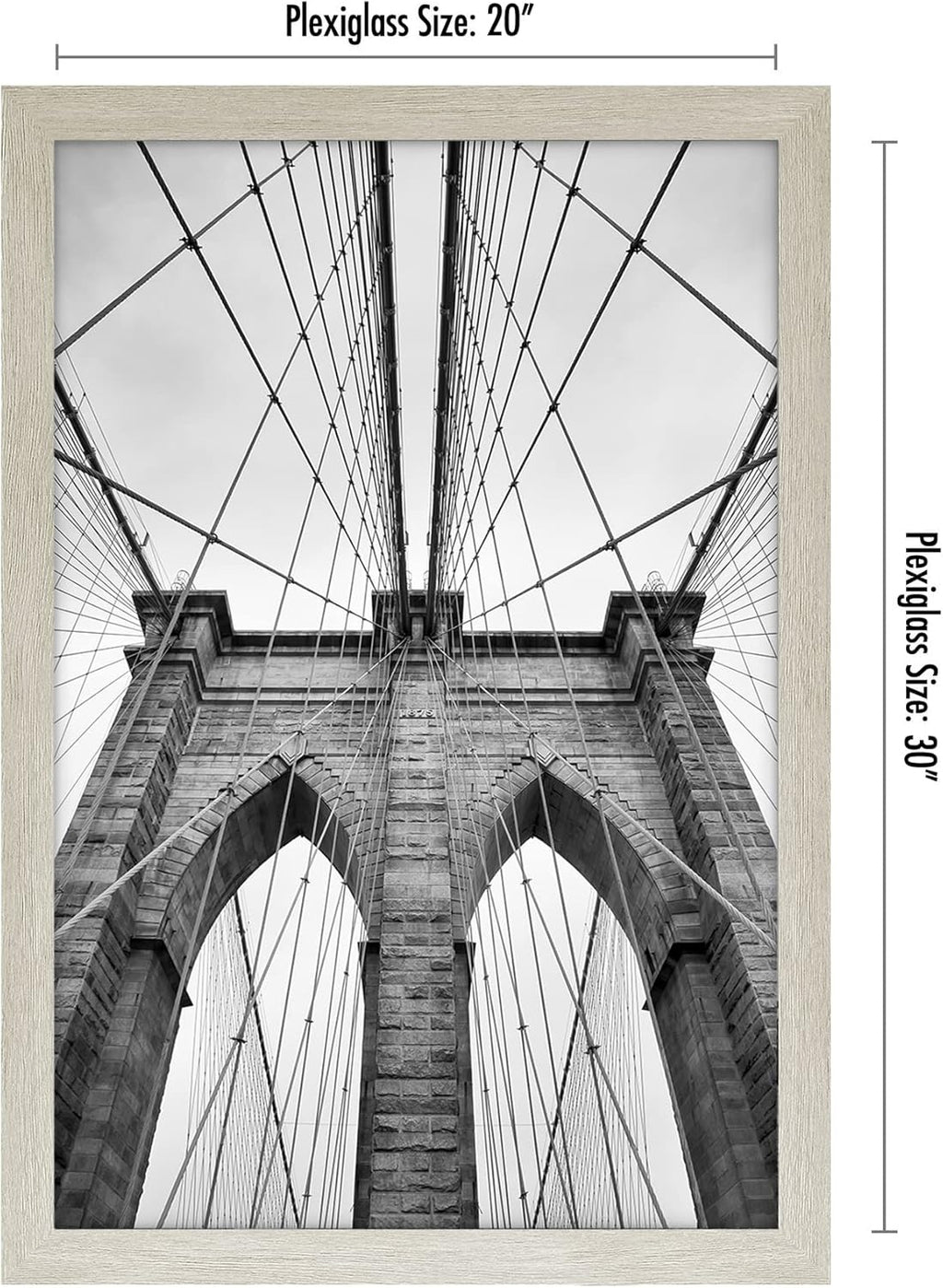 Americanflat 20x30 Poster Frame with Polished Plexiglass - Wide Picture Frames Made of Engineered Wood for Vertical or Horizontal Wall Display - Epic Collection - Grey