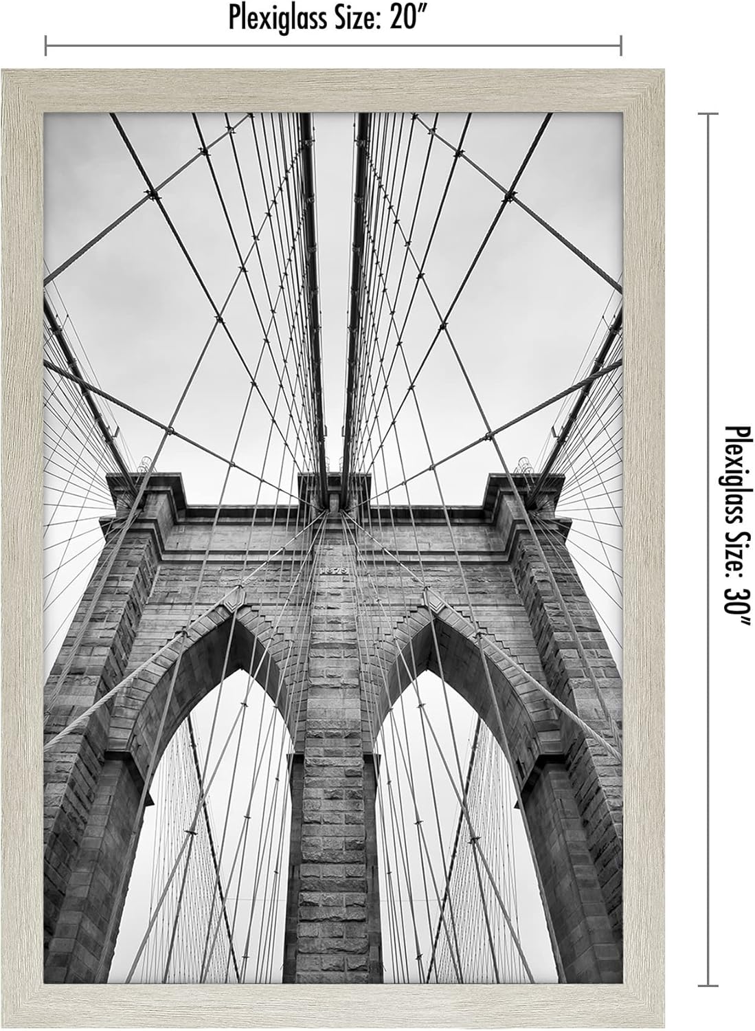 Americanflat 20x30 Poster Frame with Polished Plexiglass - Wide Picture Frames Made of Engineered Wood for Vertical or Horizontal Wall Display - Epic Collection - Grey