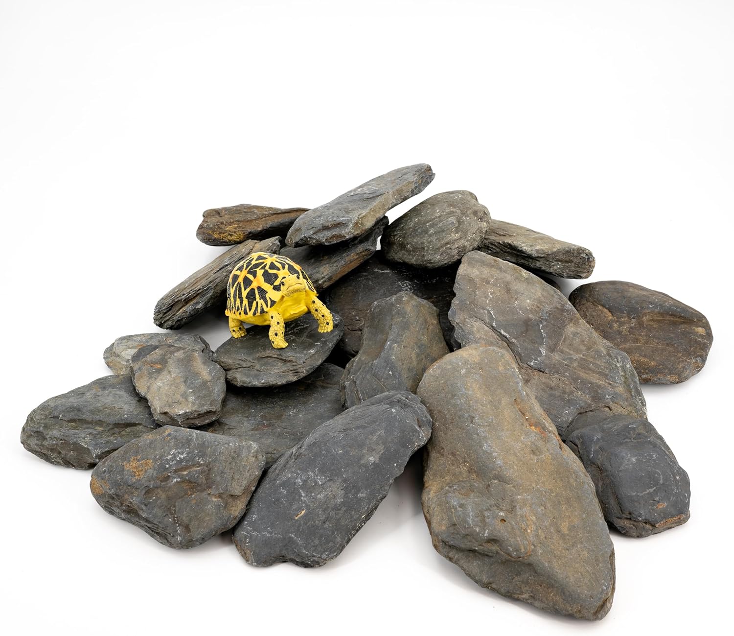 Aquarium Rocks Stream Stone Turtle Platform Natural Slate 3-11 inches Fish Tank Rock for Reptile Aquarium Turtle Tanks Amphibian Enclosures Paludarium-40lb