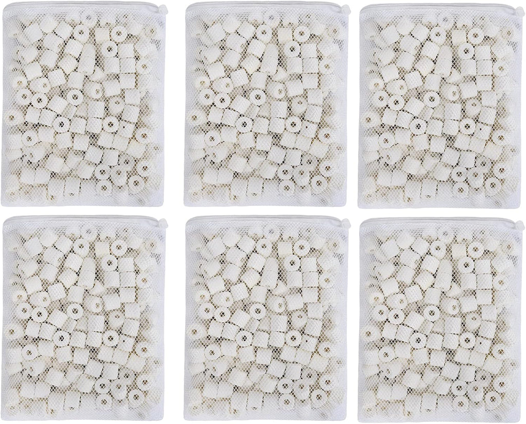 JIHAQUA Aquarium Bio Ceramic Rings 6 lbs Filter Media for Pond Fish Tank Canister Filter