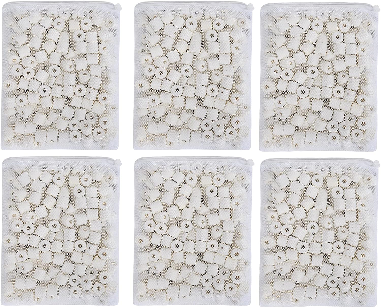 JIHAQUA Aquarium Bio Ceramic Rings 6 lbs Filter Media for Pond Fish Tank Canister Filter