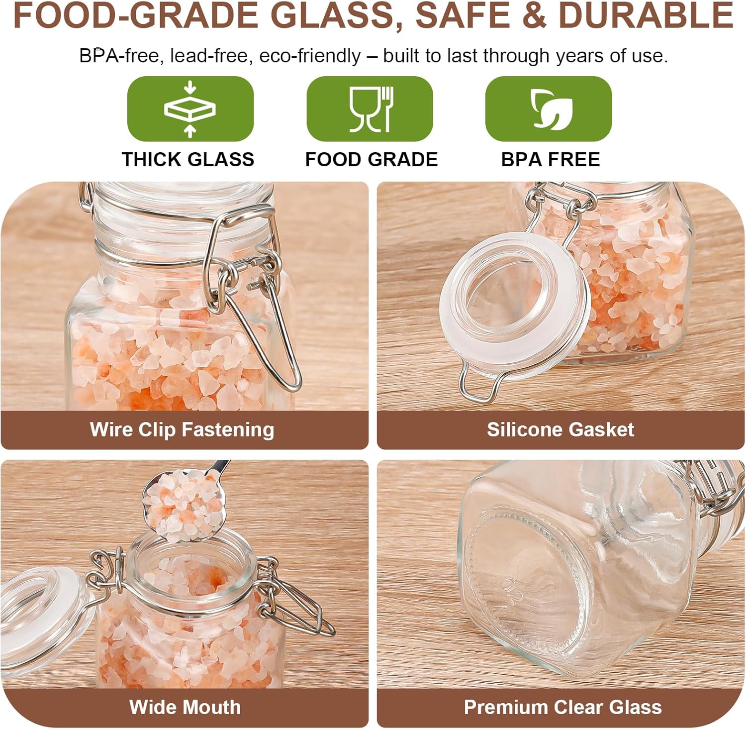 12 Pack Spice Jars, 4 oz Glass Containers with Airtight Lids, Small Herb Jars with Labels for Kitchen Storage
