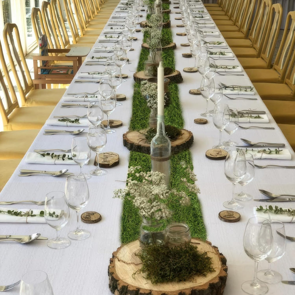 2 Pcs Fake Moss Table Runner Rolls for Decoration 4" x 47" Artificial Moss for Plants Indoor Green Faux Grass for Planters Crafts DIY Table Centerpieces Fairy Garden Floral Wedding 10 x 120cm