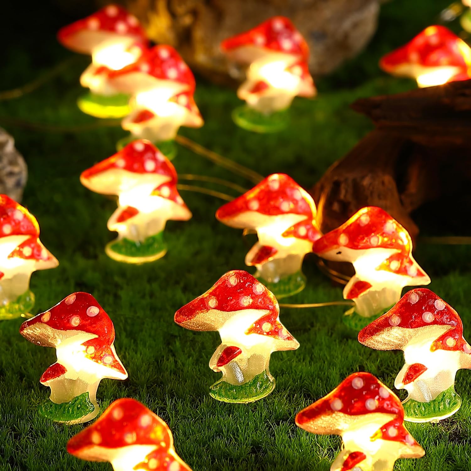 Mushroom Decor Cottage Core Decor 10FT 30LEDs Mushroom String Lights Battery Operated for Kids Gifts Bedroom Dorm Party Wedding Outdoor Patio Whimsical Decoration