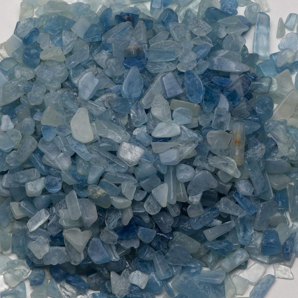 Cherry Tree Collection 1/2 Pound Polished Tumbled Gemstone Chips, Pebbles, Crystal Chips Bulk for Jewelry Making, Healing, Plants, Succulents, Aquariums, Decoration, Chakra (Aquamarine)