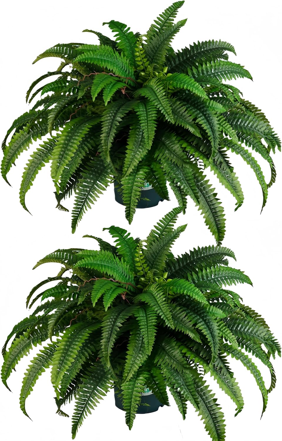 QIANYUN 2PCS Fake Ferns- Artificial Ferns for Outdoors-Faux Plants Boston Fern Tall Potted Plant Large for Front Porch Office Home Decor Indoor Outdoor