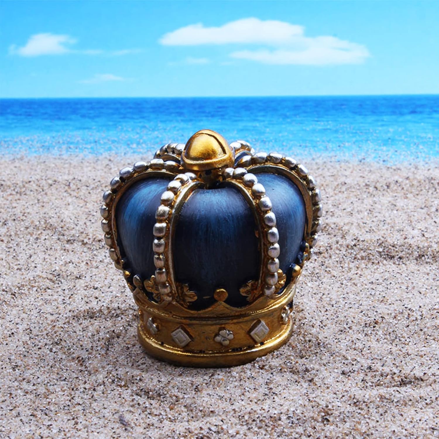 Crown Shaped Decorations Fish Tank Decor King Sculpture Collection Reptile Turtle Lizard Spider Tanks Terrarium Kingdom Figurine Statue Decor Ornament Pet