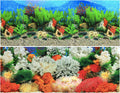 Lainrrew Aquarium Background Poster HD, Dual-Sided Water Plants & Fish Tank Landscape, 16"x40", Vivid Marine Life, Waterproof Scenery, Easy to Install, Durable Tank Decor (Type7)
