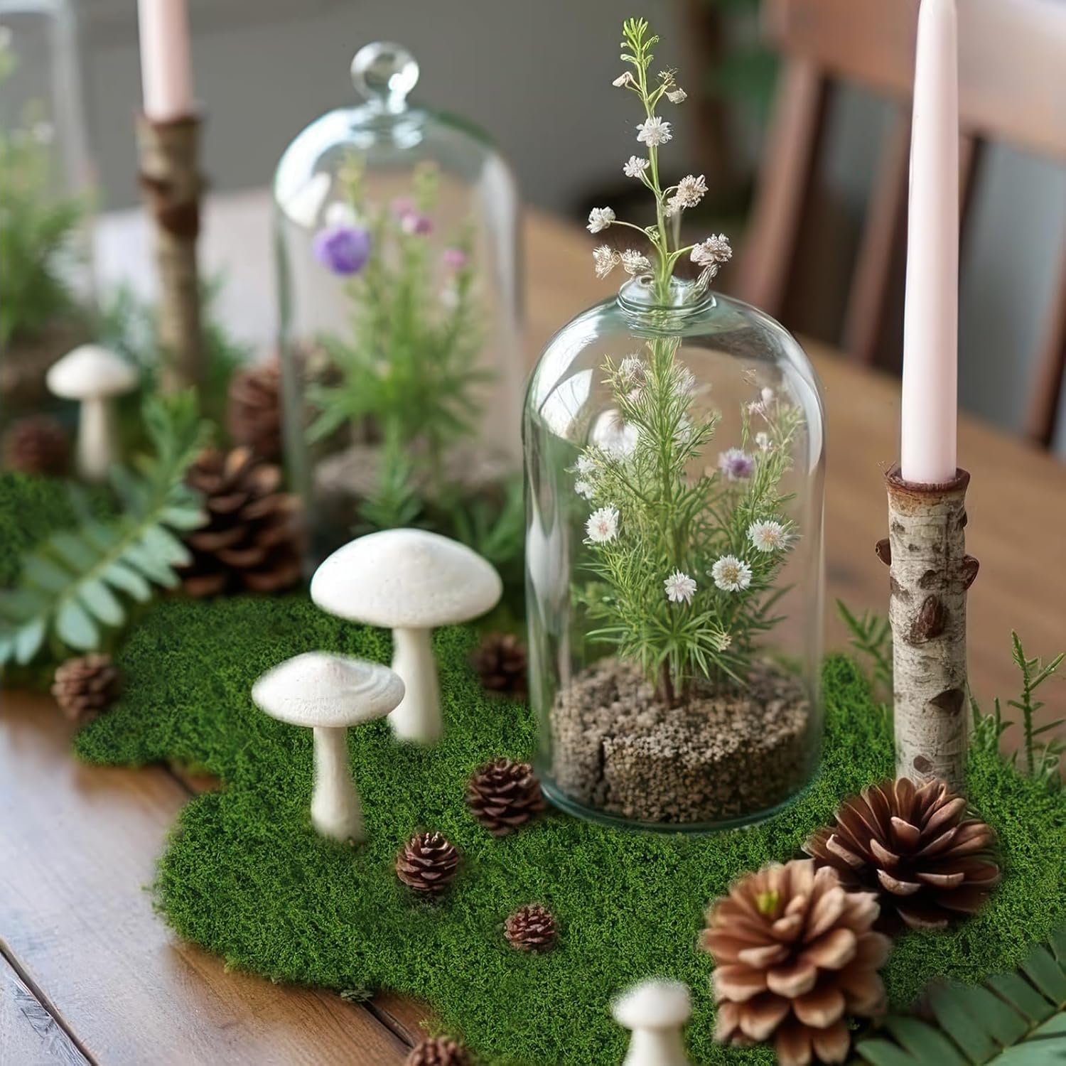 Fake Moss for Crafts 39" x 39" Artificial Moss for Indoor Plants Decorating Dark Green Faux Grass for Planters Crafts DIY Table Centerpieces Fairy Garden Floral Wedding 100 x 100cm