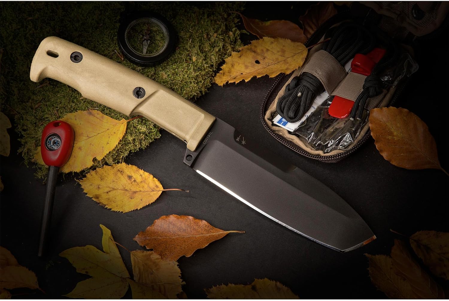 Extrema Ratio - Selvans (Desert) Fixed Blade Knife, Böhler N690 Steel Blade Hardened to 58 HRC, Burnished Finish, Full-Tang Design, Ergonomic Forprene Handle, Precision Handcrafted in Italy, Durable Outdoor Knife