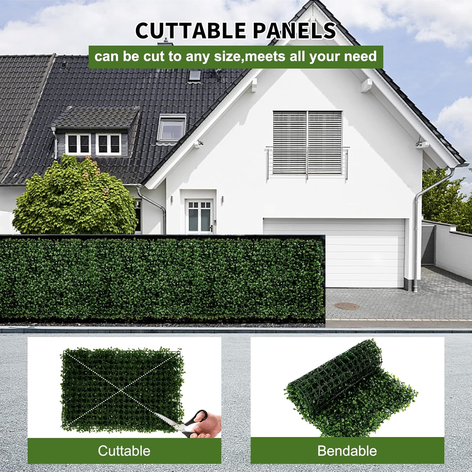 12 Pieces 24"x 16" Artificial Boxwood Panel, Grass Wall Panel, Boxwood Hedge Wall Panels UV Protected Suitable for Artificial Green Wall Decor, Fence Garden Wedding Backyard Decor