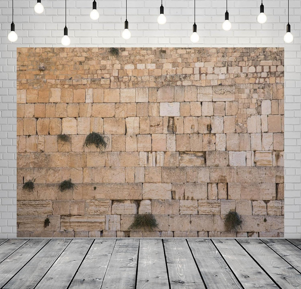 10x6.5ft Fabric Western Wall Jerusalem Cityscape Backdrop for Photography Ancient Jerusalem Israel Wailing Wall Background for Party Decoration Photo Studio Props