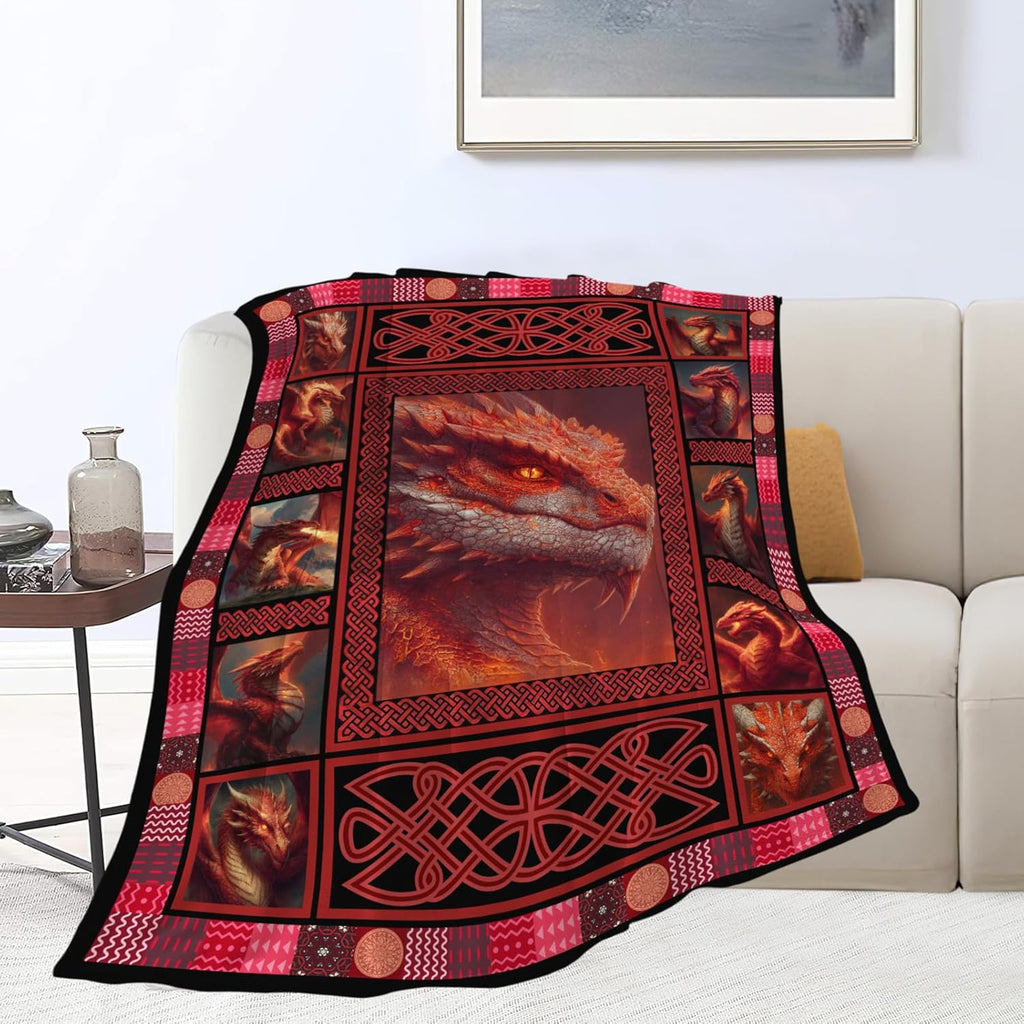 Dragon Throw Blanket Dragon Stuff Gifts for Kids Girls Boys Adults Women Men Soft Cozy Warm Plush Fluffy Fuzzy Fleece Blanket Decor 40''X50''