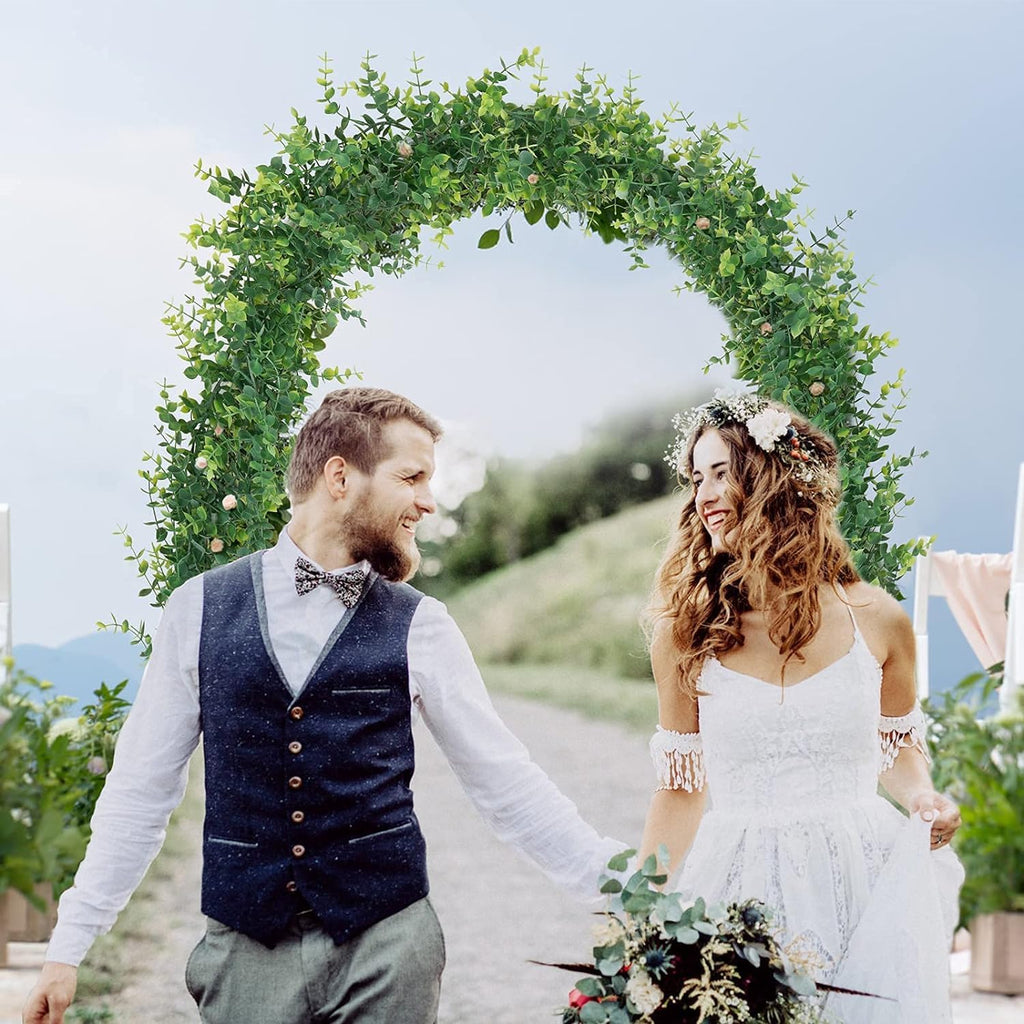 Artflower 12 Pack Artificial Eucalyptus Garland, 5.9Ft/pcs Faux Eucalyptus Vines Greenery Garland Fake Eucalyptus Plant Wedding Backdrop Arch Wall Table Party Festival Decor, Grey Green
