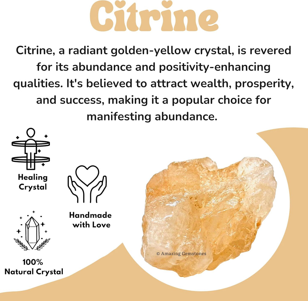 Amazing Gemstone Citrine Raw Crystals and Healing Stones, Natural Rocks for Tumbling - DIY Raw Stones and Crystals, 2 Pieces