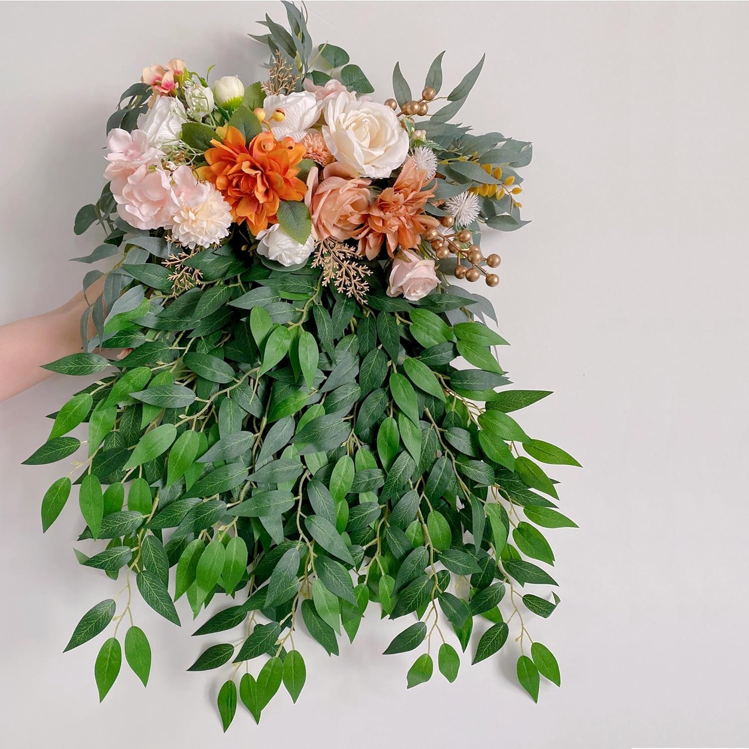 40pcs Italian Ruscus Greenery 68cm Artificial Greenery Stems Leaf Greenery Garland for Wedding Arch Flowers Centerpieces Balloon Arch Home Decor