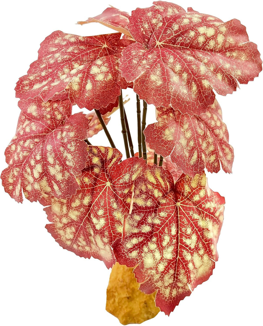 Woyrise Reptile Artificial Plants Terrarium Decor, Amphibian Cage Plant Bearded Dragon Tank Accessories fit Crested Gecko Leopard Lizard Chameleon Ball Python Snake Frog - Pink Heuchera