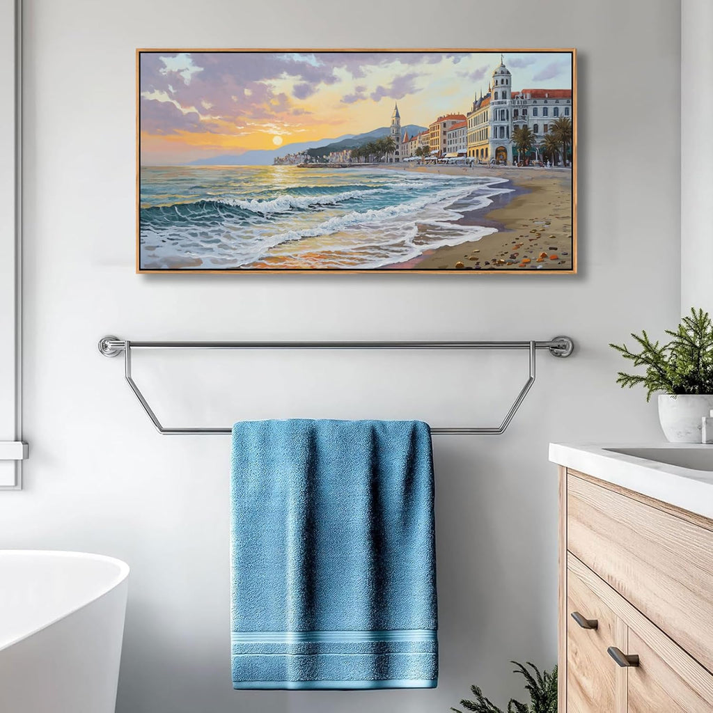 YDYSUNE Beach Wall Art Canvas for Painting Retro Ocean Wall Decor Sunset Coastal Painting Seaside Artwork for Living Room,Bedroom,Office,Dinning Decoration Size 20x40 Inches
