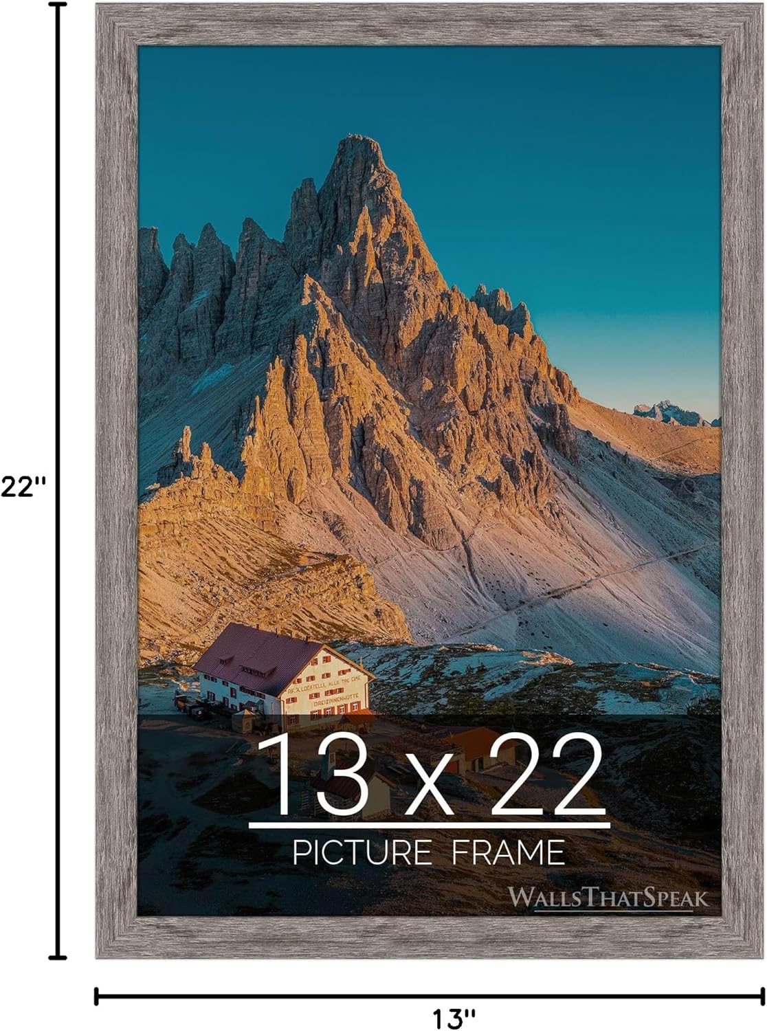 wallsthatspeak 13x22 Gray Barnwood Picture Frame for Puzzles Posters Photos or Artwork