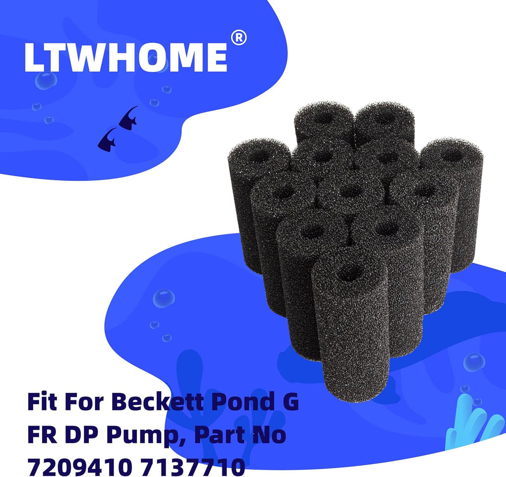 LTWHOME Pre-Filter Sponge Roll Fit for Beckett Pond G Pump, Part No 7209410 (Pack of 12)