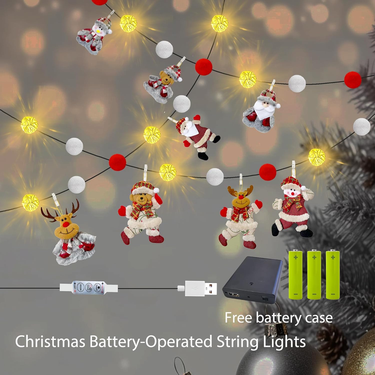 Christmas Decorations Battery USB Christmas Strip Lights
