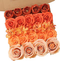 Orange Artificial Flowers Box Set Gradient Color Foam and Silk Fake Flowers with Stems for DIY Wedding Bridesmaid Bridal Bouquets Centerpieces Party Fall Home Decoration
