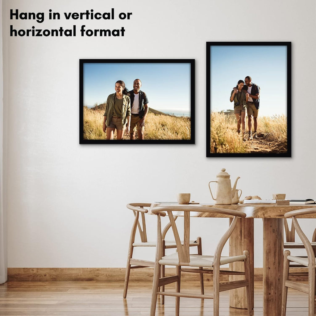 Americanflat 20x28 Picture Frame with Polished Plexiglass - Black Picture Frame - Wide Photo Frames Made of Engineered Wood for Vertical or Horizontal Wall Display - Epic Collection - Black