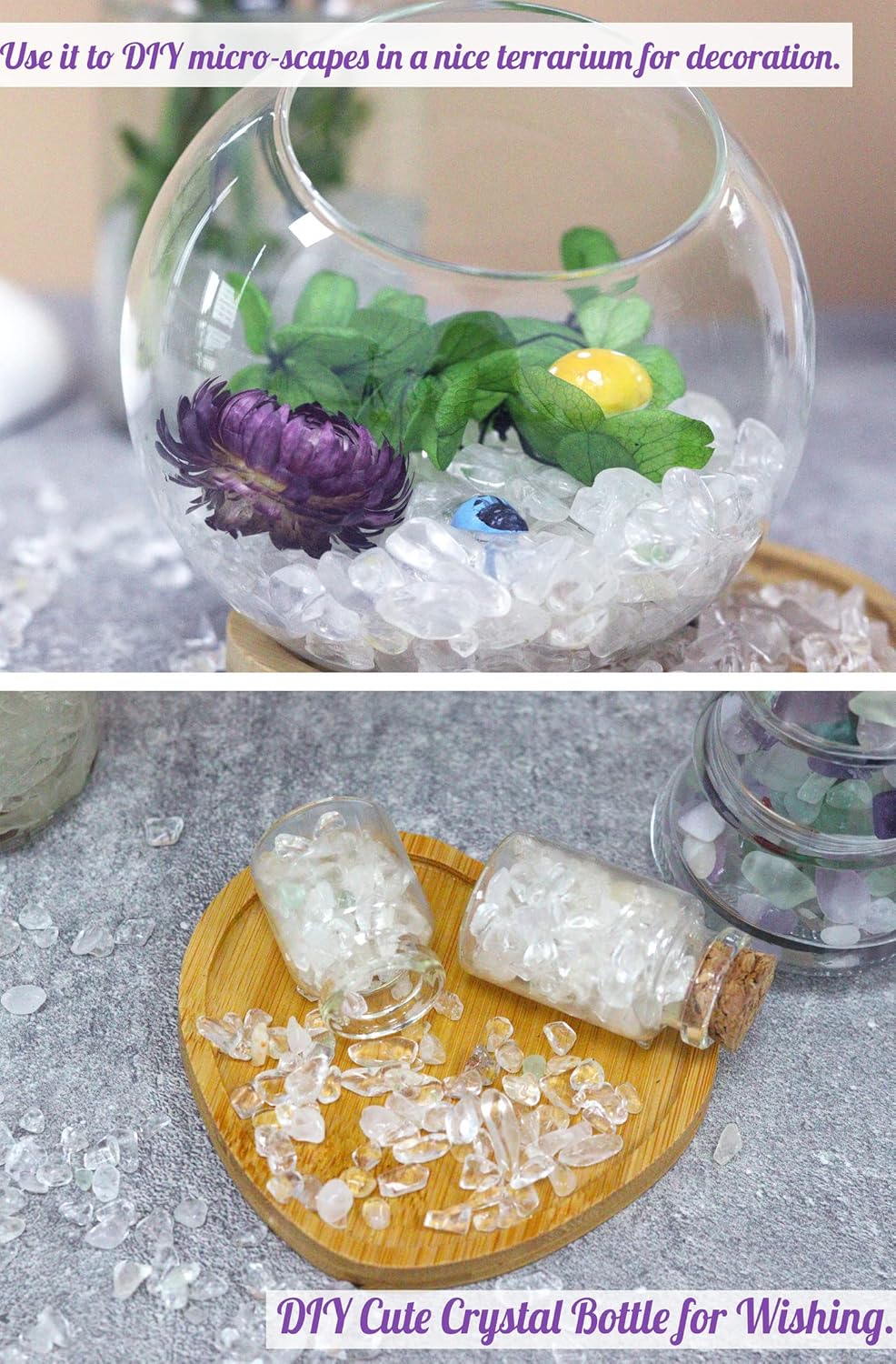 Clear Quartz Healing Crystal Chips Bulk Gemstones Sets Tumbled Crushed Stones Crushed Crystals Natural Rocks for Fountain Rocks Decoration Reiki Energy Balancing Meditation Aquarium Gravel 0.44lb