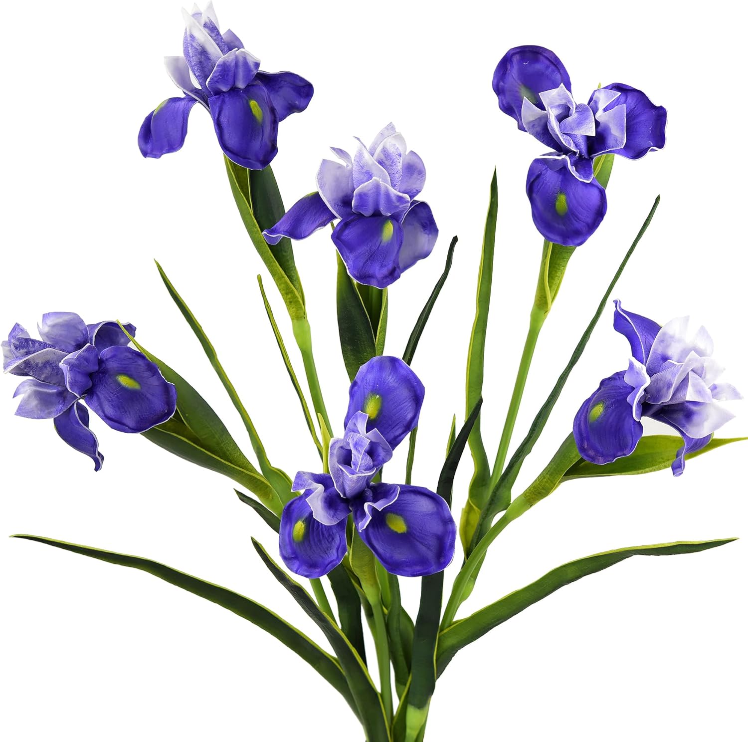 6 Long-Stem Real Touch Artificial Purple Irises – Realistic Faux Flowers for Home Décor, Wedding Bouquets, Centerpieces & Floral Arrangements