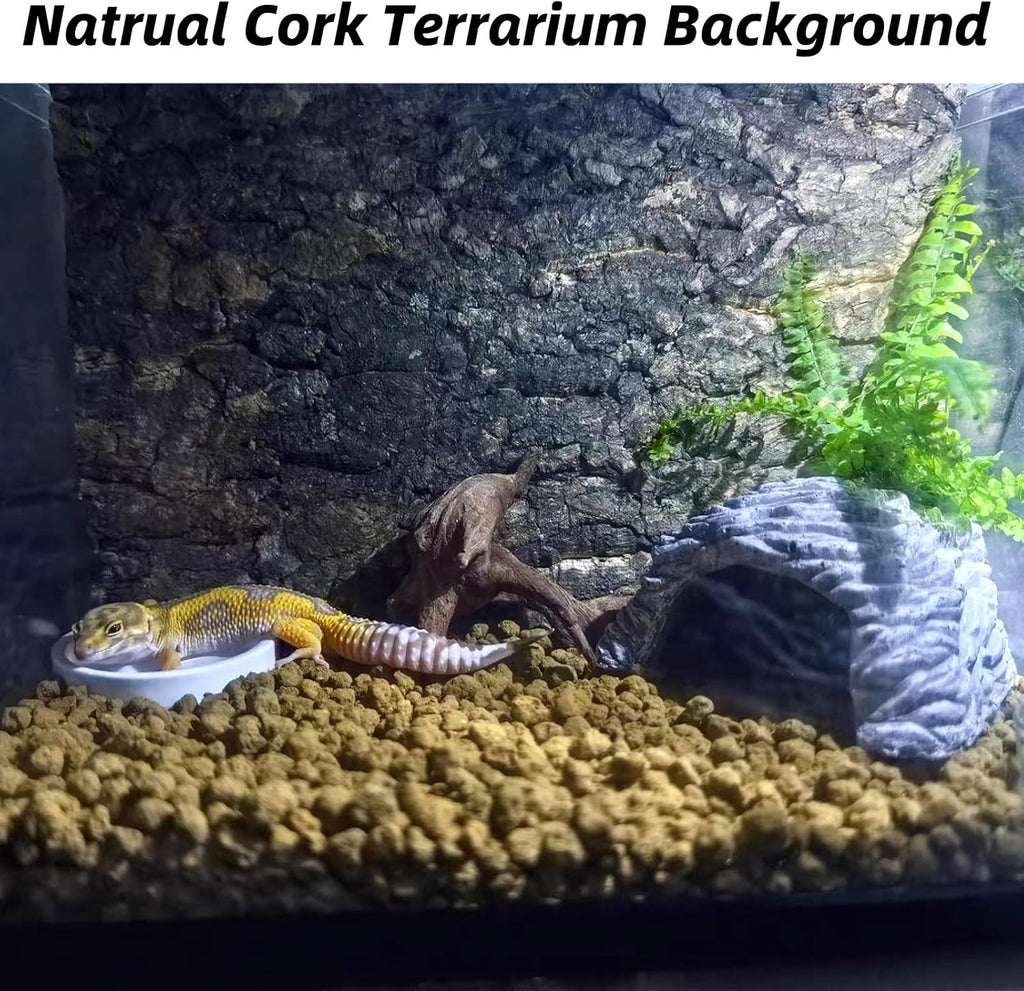 Hamiledyi 2PCS Cork Terrarium Background 15.7x11.8in Natural Cork Large Bark Backdrop Reptile Climbing Mat Habitat Decor for Spider Lizard Chamelon Turtle Beared Dragon