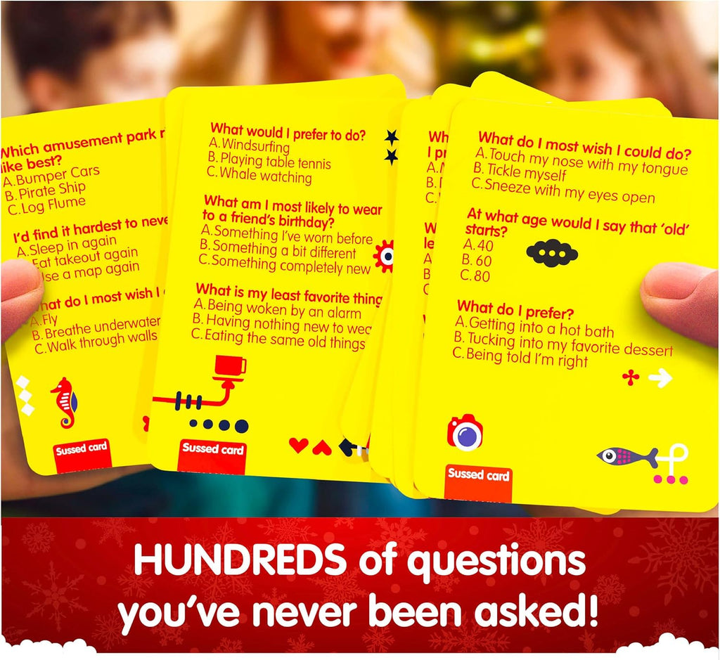 SUSSED The Wacky ‘What Would You Do?’ Social Card Game - Kids Stocking Stuffer & Family Travel Game for Boys & Girls - Fun & Easy to Play - All Ages 6 and Up - Hello Yellow Deck