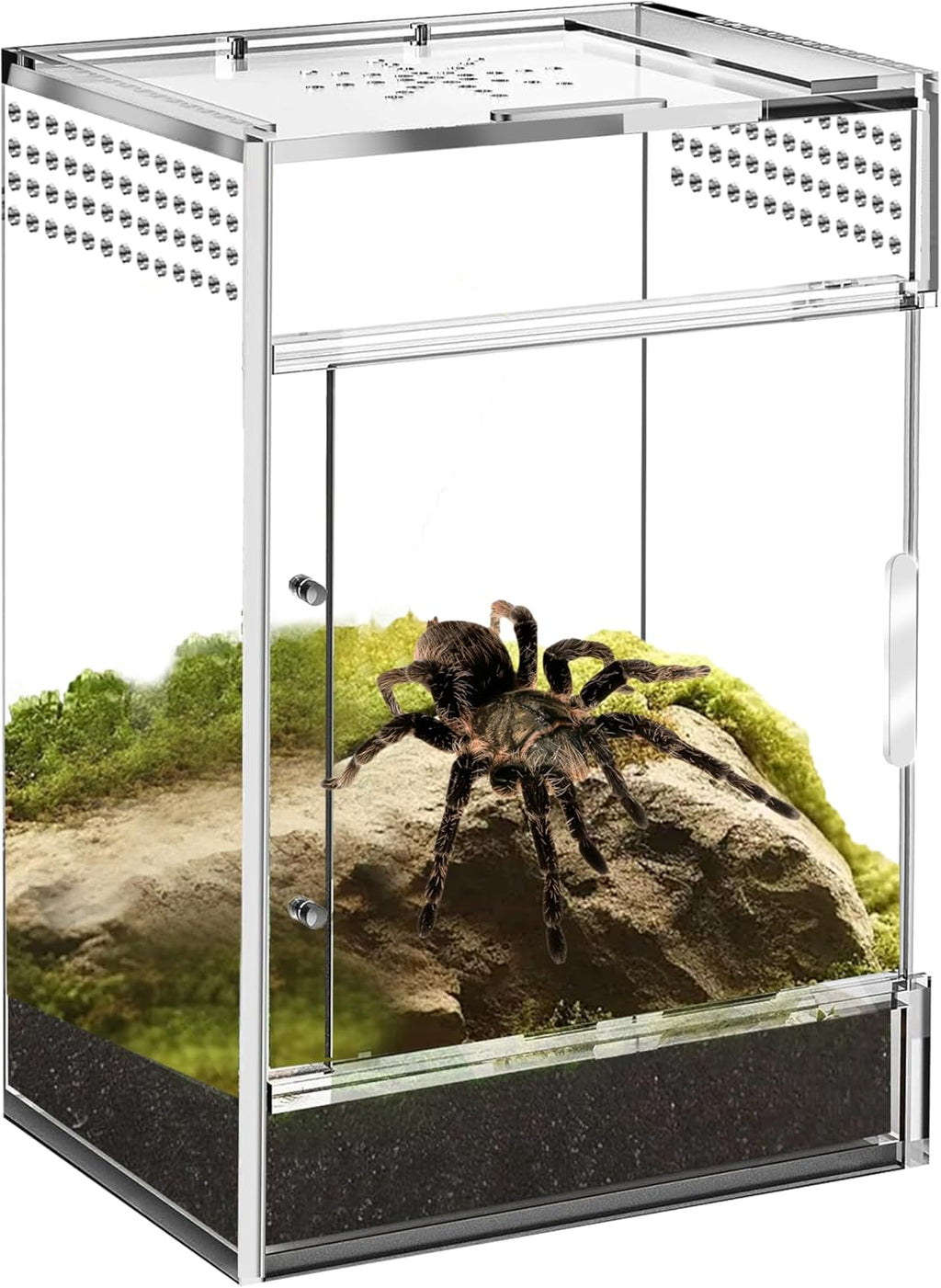 Jumping Spider Enclosure, Compact Acrylic Terrarium for Jumping Spiders, Tarantulas, and Praying Mantis - Small Insect Habitat Enclosure with Transparent Design (2.7x2.7x5.9 Inch)