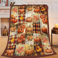 Fall Pumpkin Blanket Autumn Maple Leaf Throw Blanket Plaid Thanksgiving Orange Flannel Stuff Merch Cozy Decor Fleece Soft Plush Fuzzy Warm Lightweight Bedding Gifts for Women Girls Couch 60"X50"